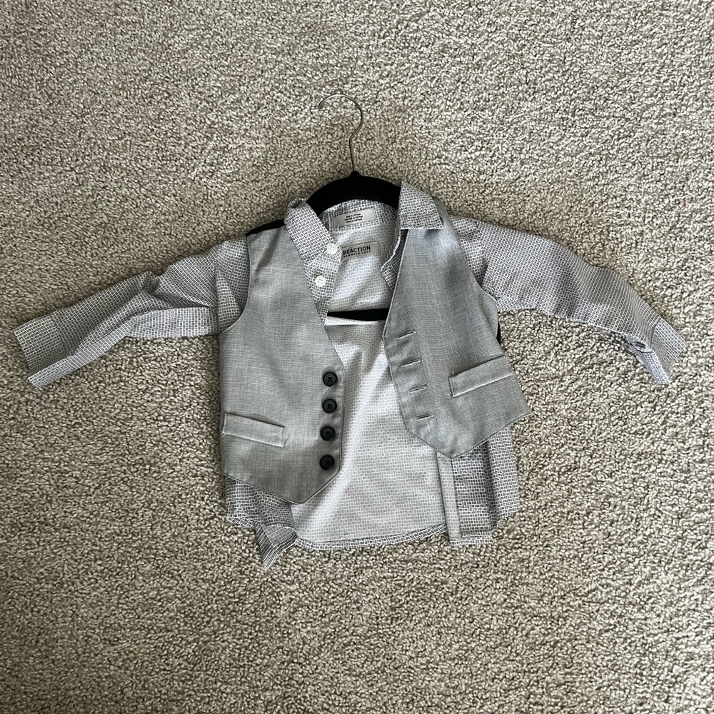 12 month dress shirt with vest set